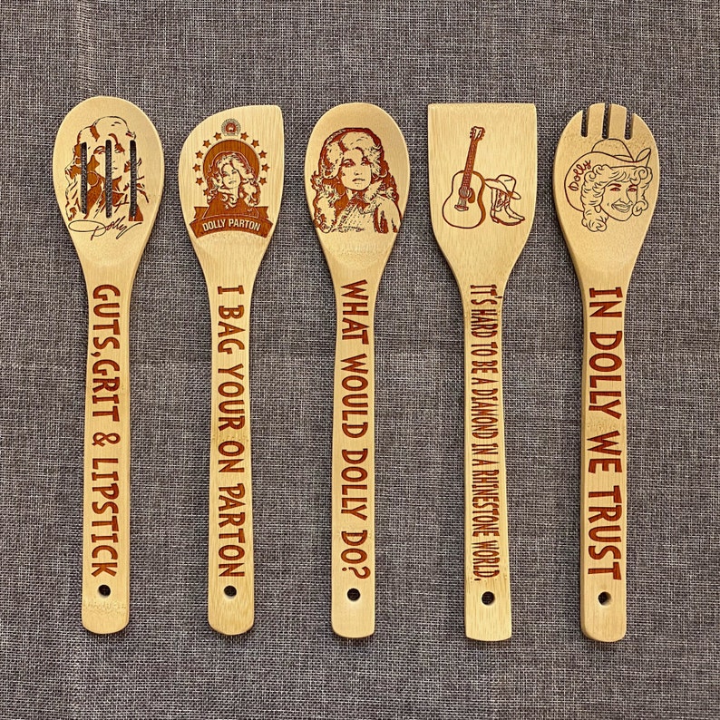Dolly Parton Inspired Wood Burned Spoons country music Spoon Etsy