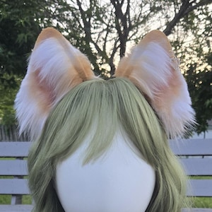 MTO White and Blonde Puppy Ears | Realistic Dog Ears | Small Dog Ears | White Dog Ears | Puppy Ears | Cosplay Ears | Animal Ears Headband