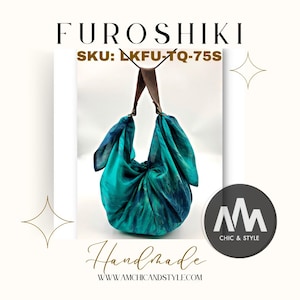 Furoshiki Bag Set - Silk Fabric with Leather Strap