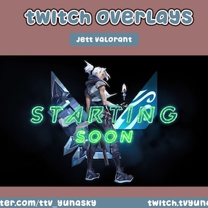 Animated JETT VALORANT Overlay Package - Twitch, YouTube