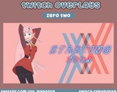 Animated ZERO TWO Anime Overlay Package - Twitch, YouTube