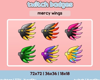 Overwatch Sub Badges, Mercy Wings, Bit Badges | Twitch, YouTube