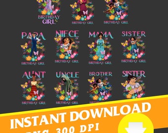Bundle Family Birthday Girl Png,  Birthday Png, Png Images Digital 300dpi