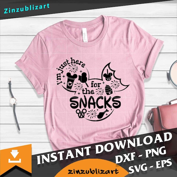 I'm Just Here For the Snacks SVG,  Cartoon Svg, Cricut file, clipart, svg, png, eps, dxf