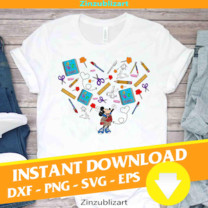 Mouse Back To School Svg, Mouse Svg, School Svg, Back To School Svg, Cartoon Svg, Cricut File, Clipart, Svg, Png, Eps, Dxf