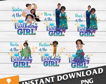 Bundle Family Birthday Png, Birthday Girl Png, Cartoon Png, Png Images 300dpi