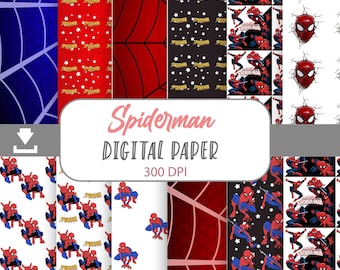 Modello senza cuciture rosso e blu, carte digitali, carte per album di ritagli, modello, 12 * 12 pollici -300dpi