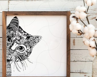 Mandala Cat Svg, Mandala Cat Face Svg, Cute Svg, Love Svg, Svg, Cute Svg, Cricut File, Clip Art, Mandala, SIlhouette Cameo, Zentangle Cat