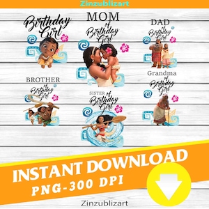 Family Birthday png, Birthday Girl Png, Dad Png, Mom Png, Sister Png, Brother Png, Bundle, Cartoon Png, Png Images 300dpi