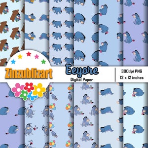 Cute Blue Seamless Pattern, Digital Papers, Scrapbook Papers, 12*12inches -300dpi