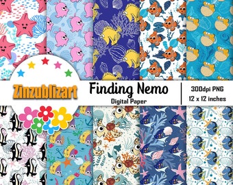 At Sea Seamless Pattern, Scrapbook, Digital Paper, Wallpaper, Background, 12*12inches -300dpi