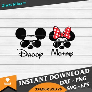 Papá y mamá Svg, Familia svg, archivo cricut, imágenes prediseñadas, svg, png, eps, dxf