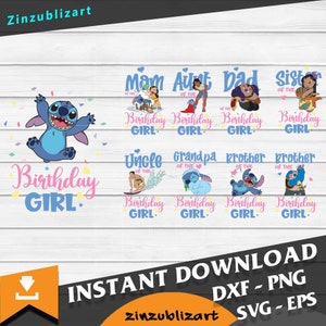 Bundle Family Birthday Girl svg, Birthday svg, Cricut File, Clipart, svg, png, eps, dxf
