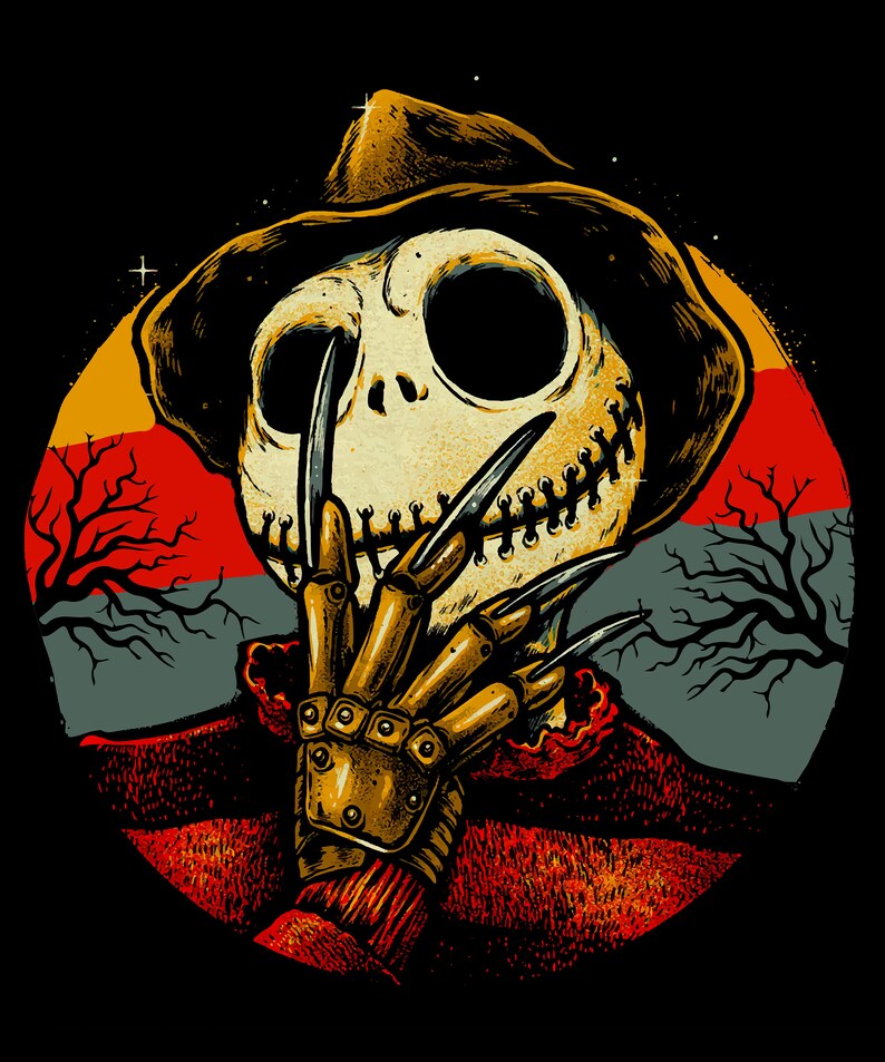 Jack Skellington Freddy Krueger PNG | Etsy