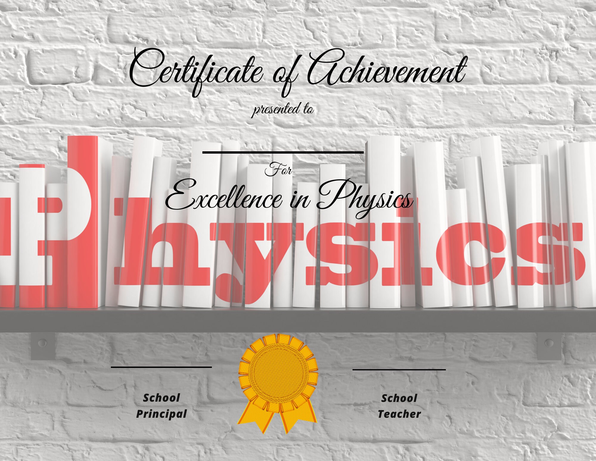 Certificate/Award for Physics PDF Etsy