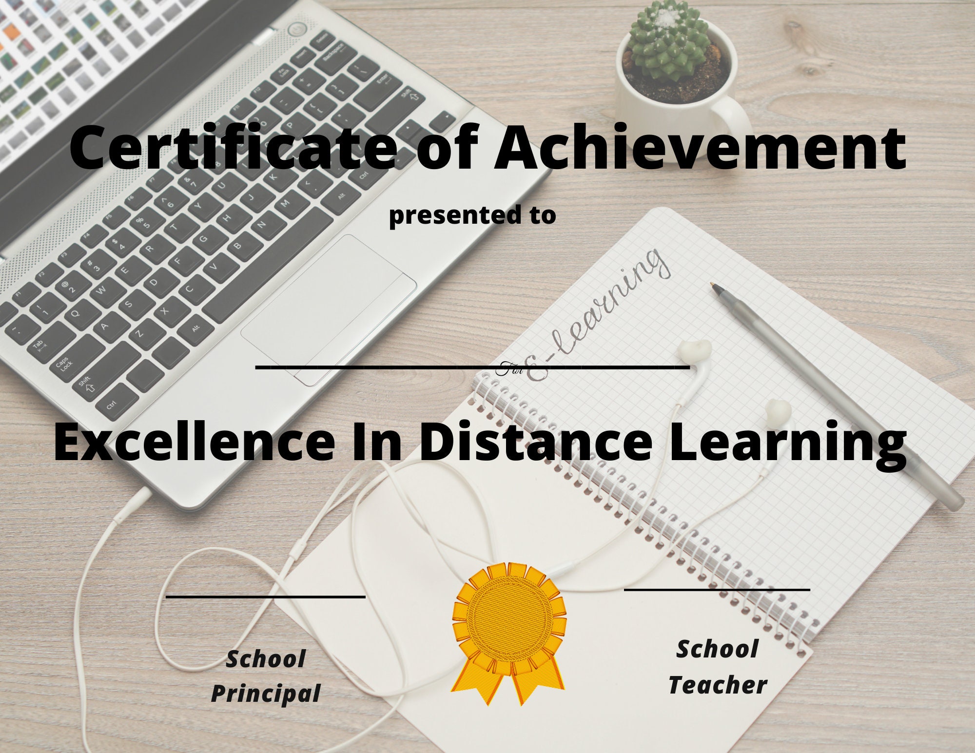 Certificate for Distance Learning PDF Etsy