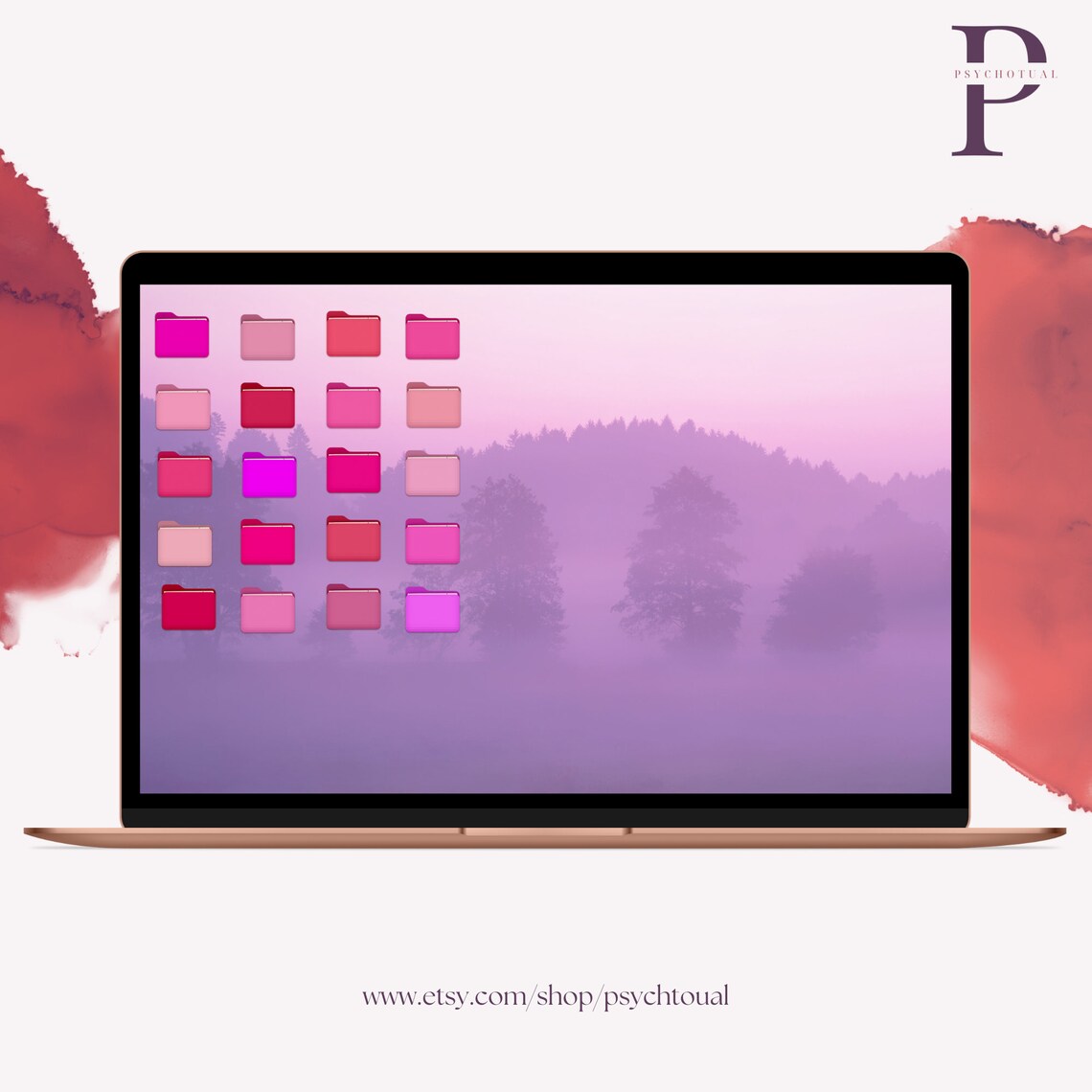 Mac Pink Desktop Folder Icons Etsy