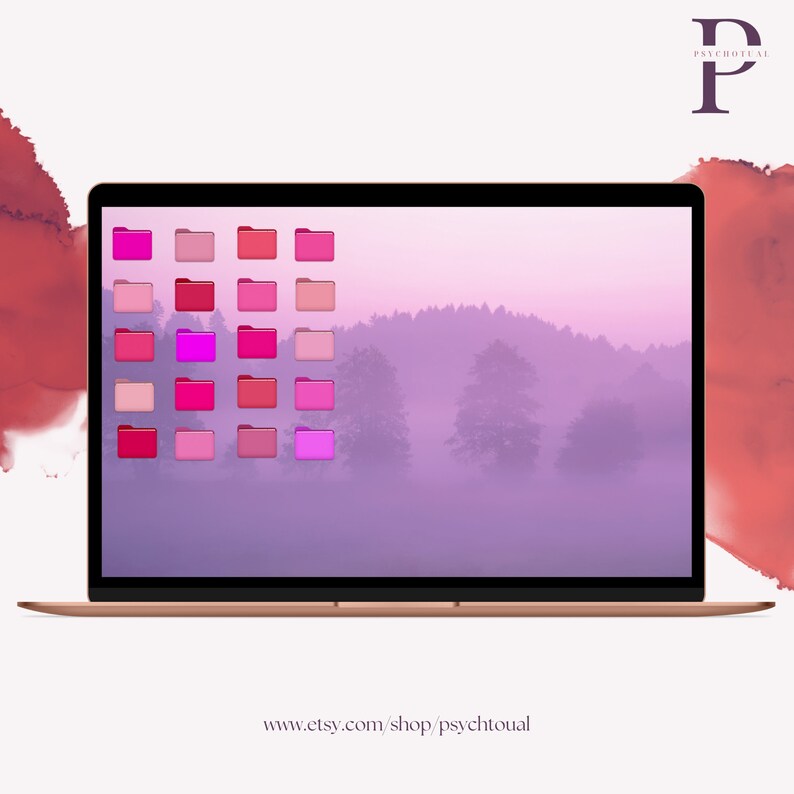 Mac Pink Desktop Folder Icons Desktop Icons Folder Icons Etsy