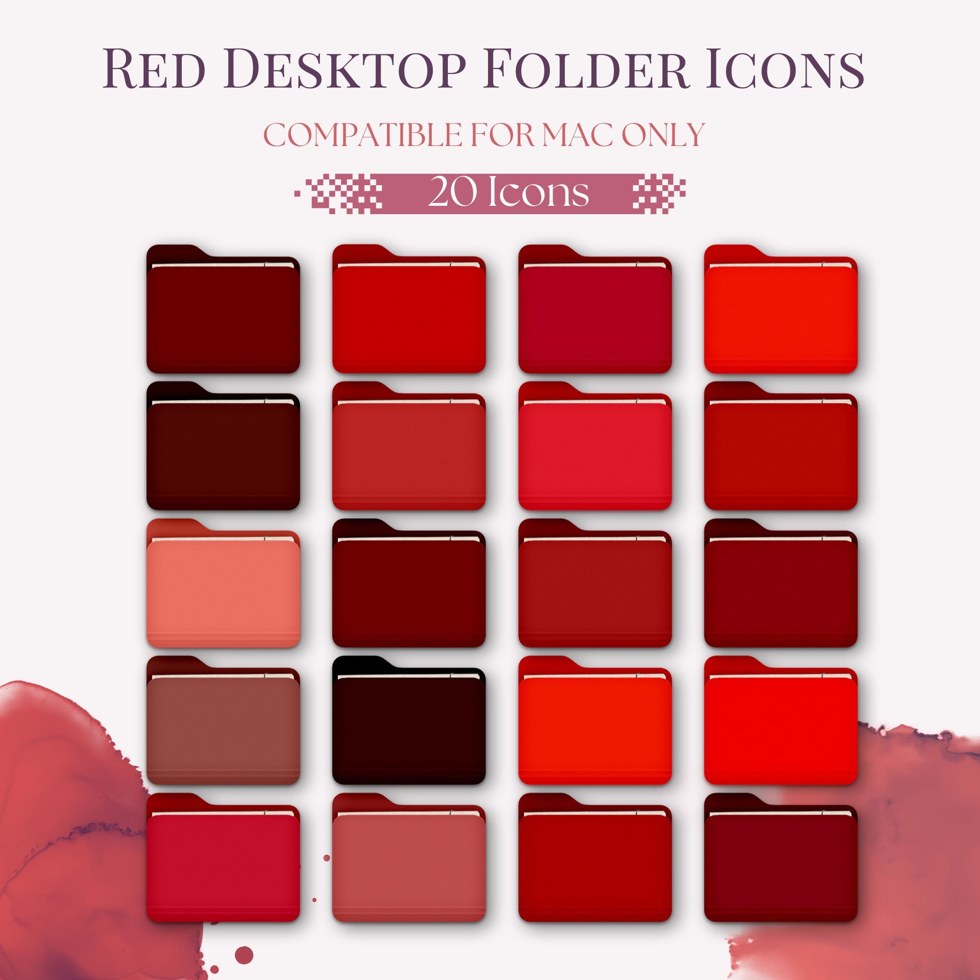 Mac Folder Icons Red - Etsy
