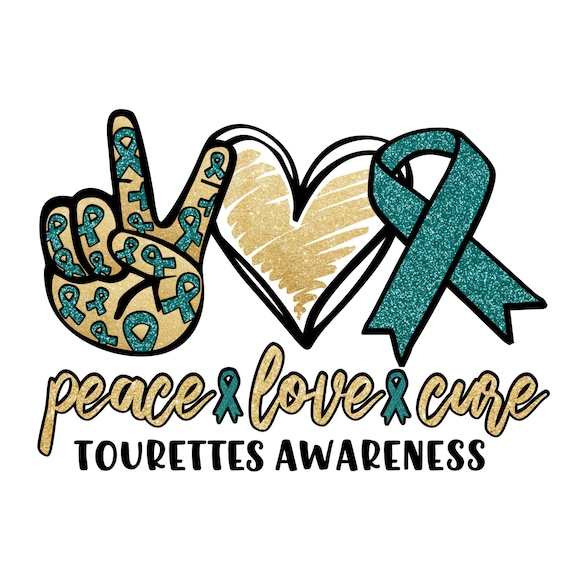 Peace Love Cure Tourette's Awareness Metal Sign