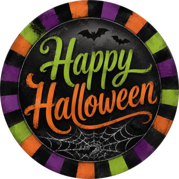 Happy Halloween Sign: Wreath Attachment, Spooky Wreath Sign, Door Hanger, Halloween Decor
