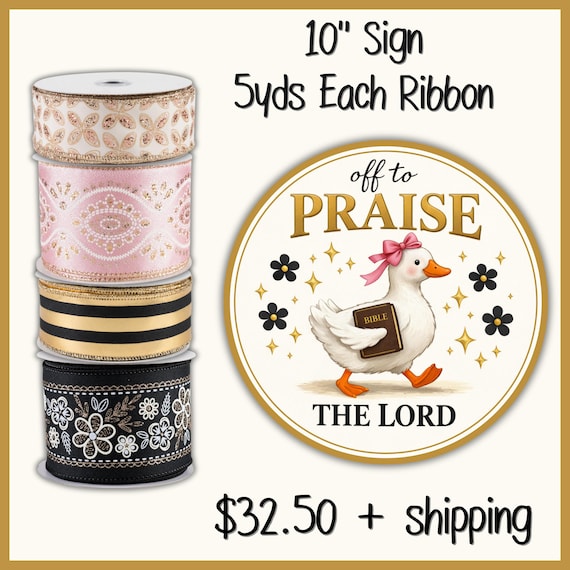 Off To Praise The Lord Wreath Kit: Christian Duck Sign, Religious Kit