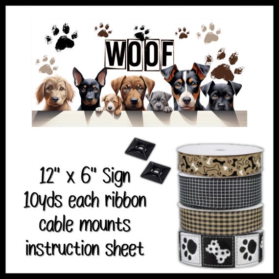 Dog Wreath Kit, Dog Lover Kit, DIY Dog Wreath, Rectangle Wreath Sign Kit, Wreath Making Kit
