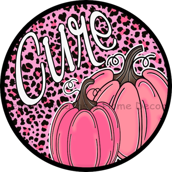 Pink Pumpkin Breast Cancer Awareness Wreath Sign