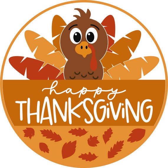 Happy Thanksgiving Turkey Sign, Cute Fall Door Hanger, Whimsical Autumn Porch Decor, Farmhouse Thanksgiving Wall Art