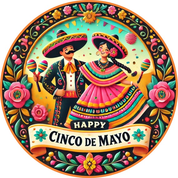Cinco de Mayo Wreath Sign: Festive Mexican Fiesta Decor
