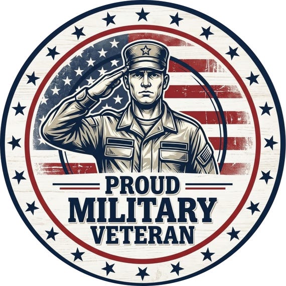 Proud Military Veteran Sign: Patriotic Soldier Door Hanger, USA Wreath Decor