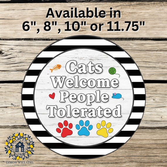 Cats Welcome Wreath Sign: Playful Cat Lover Door Decor