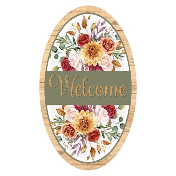 Fall Floral Welcome Wreath Sign: Farmhouse Autumn Decor