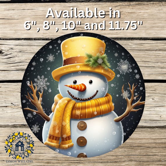 Rainbow Snowmen Metal Sign Set: Winter Wreath Decor