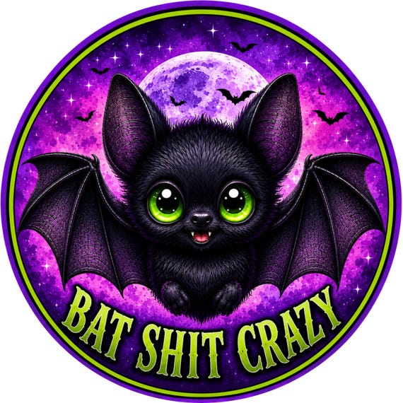 Bat Halloween Sign: Funny Spooky Decor, Gothic Wreath Accent, Bat Wreath Sign