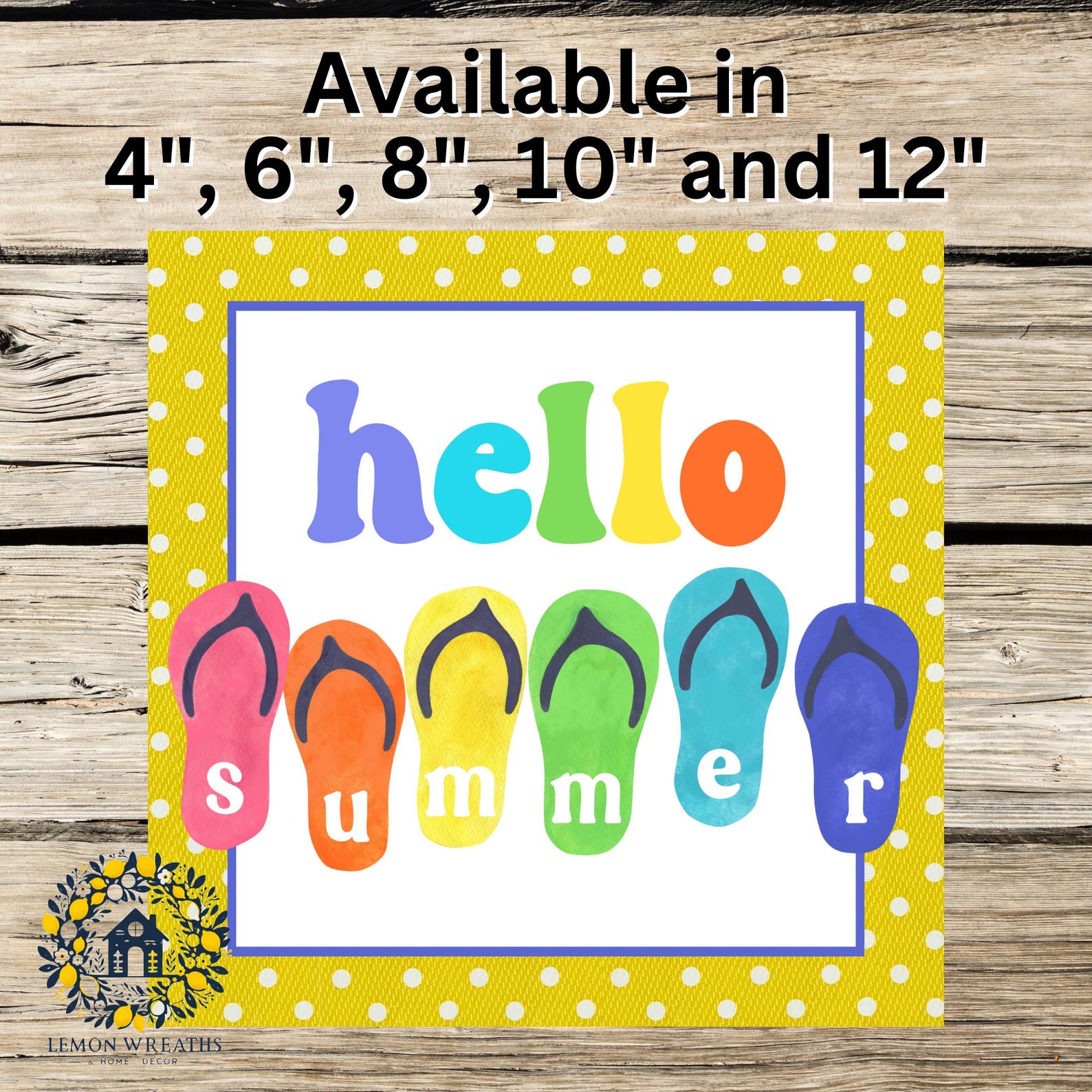 Hello Summer Yellow Polka Dot Flip Flops Metal Sign - Etsy
