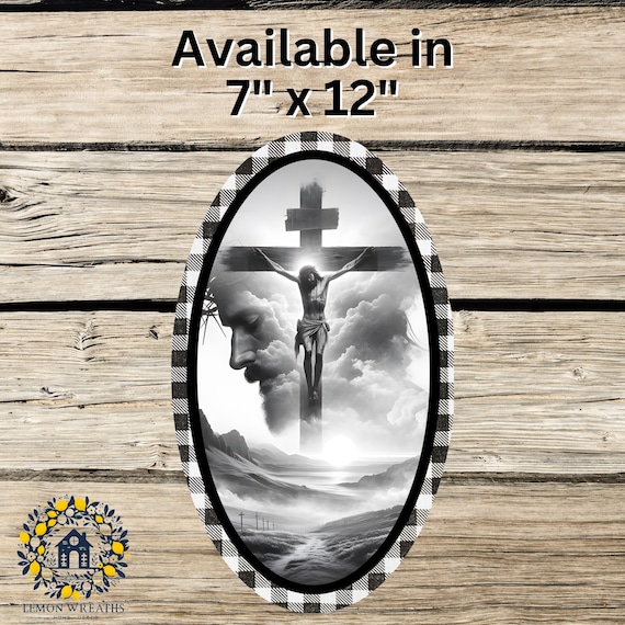 Jesus On The Cross Wreath Sign: Religious Home Decor