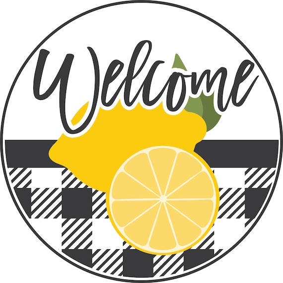 Lemon Welcome Sign: UV Plus Aluminum Wreath Decor