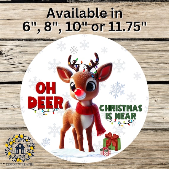 Oh Deer Christmas Sign: Reindeer Holiday Door Hanger, Festive Winter Decor