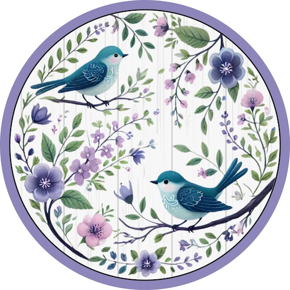 Bluebird Spring Wreath Sign: Floral Door Decor