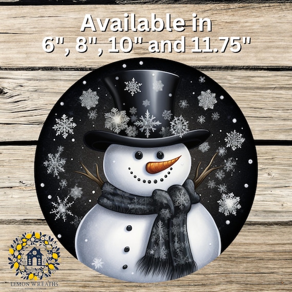 Rainbow Winter Snowman Metal Sign: Cabin Decor, Wreath Making
