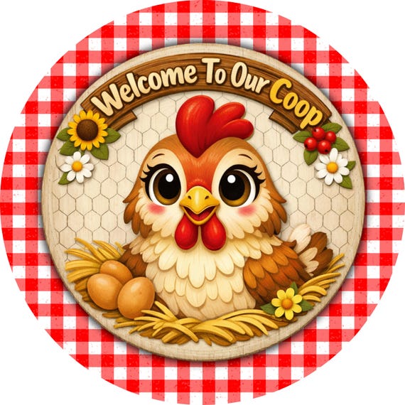 Farmhouse Chicken Coop Sign: Hen House Decor, Farmhouse Kitchen Accent