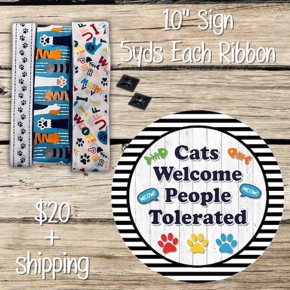 Cats Welcome People Tolerated Wreath Kit: Pet Lover Craft Supplies
