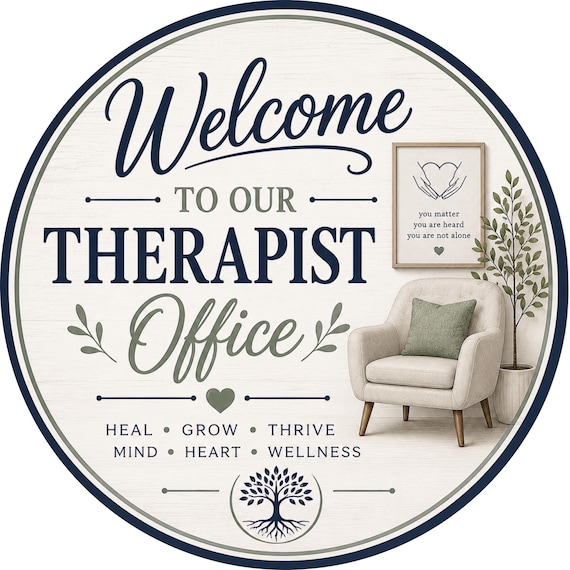 Welcome to Our Therapist Office, Counseling Decor, Mental Health Office, Therapy Wreath Sign