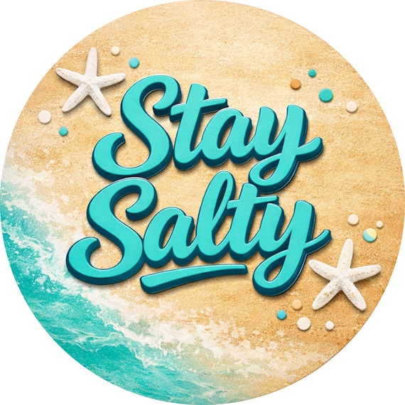 Stay Salty Sign: Beach Door Hanger, Coastal Wreath Sign, Summer Ocean Decor