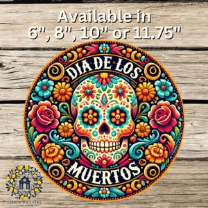 Sugar Skull Wreath Sign: Dia de los Muertos Festive Decor