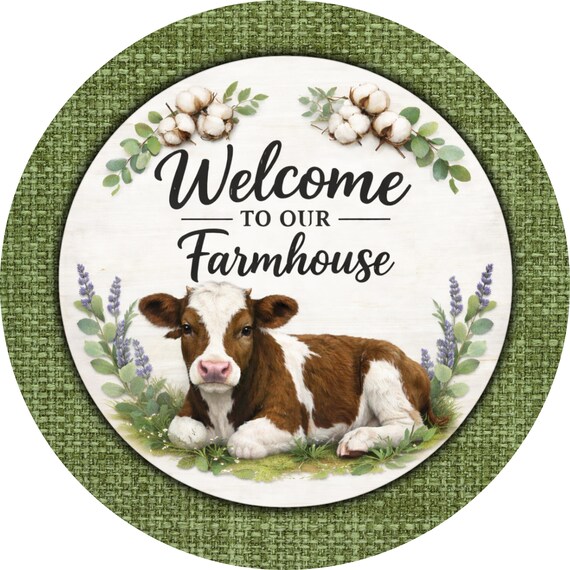 Welcome To Our Farmhouse Wreath Sign: Rustic Country Wreath Attachment
