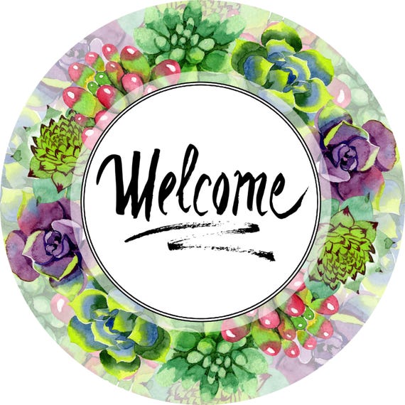 Succulents Welcome Metal Sign