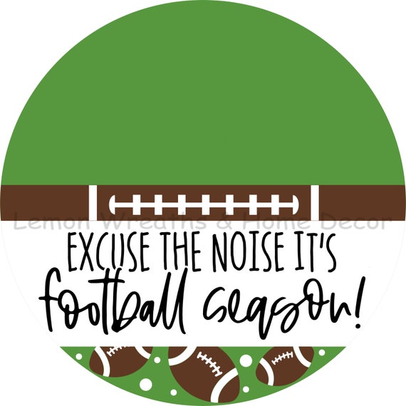 Football Season Wreath Sign: Sports Door Hanger (8/10 inch)