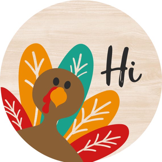 Thanksgiving Turkey Wreath Sign: Fall Harvest Door Decor